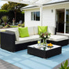 Gardeon 5-Piece Outdoor Sofa Set Wicker Couch Lounge Setting Cover - OZ Home Deals
