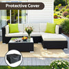 Gardeon 5-Piece Outdoor Sofa Set Wicker Couch Lounge Setting Cover - OZ Home Deals
