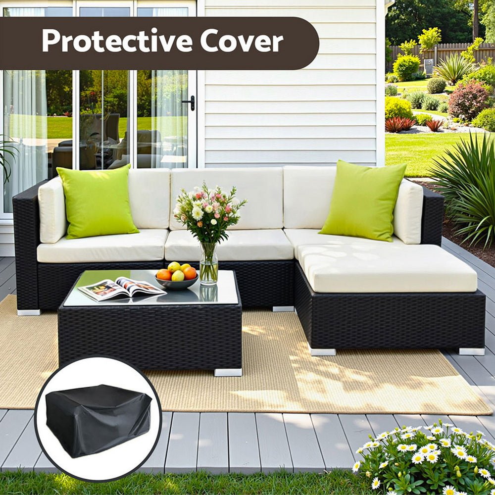 Gardeon 5-Piece Outdoor Sofa Set Wicker Couch Lounge Setting Cover - OZ Home Deals