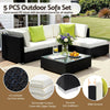 Gardeon 5-Piece Outdoor Sofa Set Wicker Couch Lounge Setting Cover - OZ Home Deals