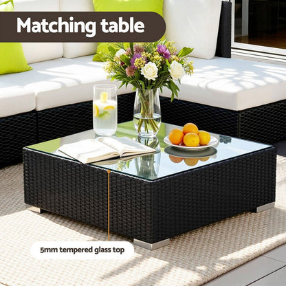 Gardeon 5-Piece Outdoor Sofa Set Wicker Couch Lounge Setting Cover - OZ Home Deals