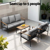 Gardeon 5 Seater Outdoor Sofa Set 4PCS Table Chair Garden Bench Patio Furniture - OZ Home Deals