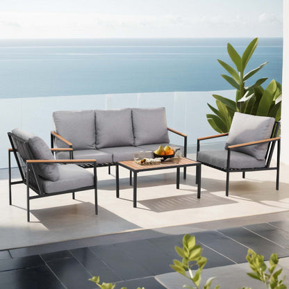 Gardeon 5 Seater Outdoor Sofa Set 4PCS Table Chair Garden Bench Patio Furniture - OZ Home Deals