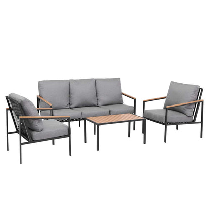 Gardeon 5 Seater Outdoor Sofa Set 4PCS Table Chair Garden Bench Patio Furniture - OZ Home Deals