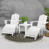 Gardeon 5PC Adirondack Outdoor Table and Chairs Wooden Sun Lounge Patio Furniture White - OZ Home Deals