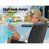 Gardeon 5PC Recliner Chairs Table Sun lounge Wicker Outdoor Furniture Adjustable Black - OZ Home Deals