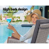 Gardeon 5PC Recliner Chairs Table Sun lounge Wicker Outdoor Furniture Adjustable Grey - OZ Home Deals