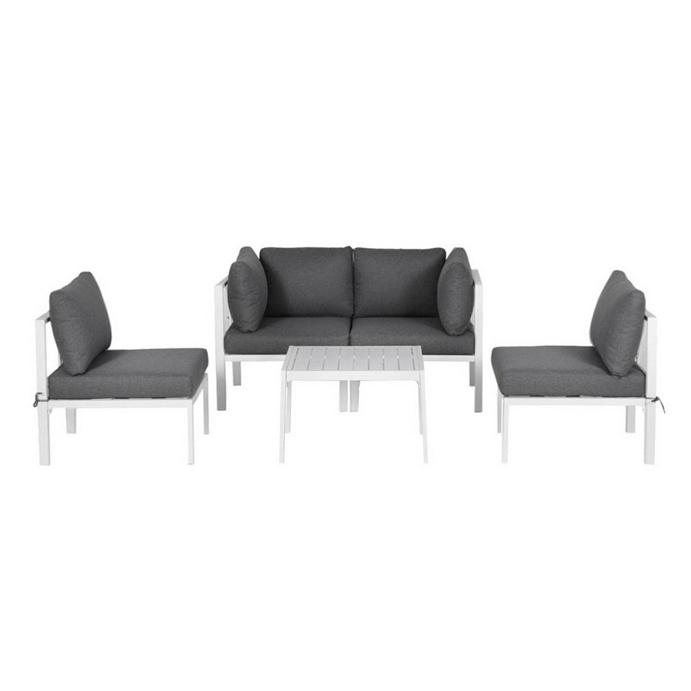 Gardeon 6PCS Outdoor Sofa Set Aluminium Table and Chairs Lounge Patio Furniture - OZ Home Deals
