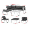 Gardeon 6PCS Outdoor Sofa Set Aluminium Table and Chairs Lounge Patio Furniture - OZ Home Deals