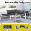 Gardeon 6PCS Outdoor Sofa Set Aluminium Table and Chairs Lounge Patio Furniture - OZ Home Deals