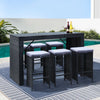 Gardeon 7-Piece Outdoor Bar Set Dining Table Stools Wicker Patio Setting - OZ Home Deals