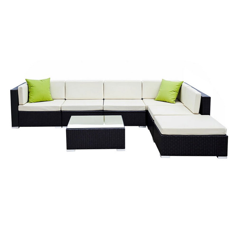 Gardeon 7-Piece Outdoor Sofa Set Wicker Couch Lounge Setting Cover - OZ Home Deals