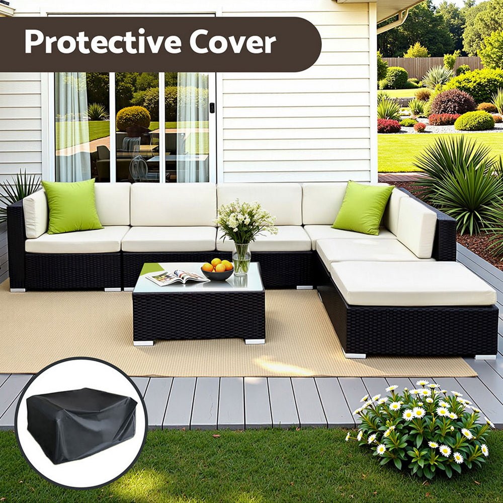 Gardeon 7-Piece Outdoor Sofa Set Wicker Couch Lounge Setting Cover - OZ Home Deals