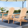 Gardeon Adirondack Outdoor Chairs Wooden Beach Chair Patio Furniture Garden Natural Set of 2 - OZ Home Deals