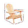 Gardeon Adirondack Outdoor Chairs Wooden Beach Chair Patio Furniture Garden Natural Set of 2 - OZ Home Deals