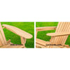 Gardeon Adirondack Outdoor Chairs Wooden Beach Chair Patio Furniture Garden Natural Set of 2 - OZ Home Deals
