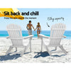 Gardeon Adirondack Outdoor Chairs Wooden Foldable Beach Chair Patio Furniture White - OZ Home Deals