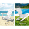 Gardeon Adirondack Outdoor Chairs Wooden Foldable Beach Chair Patio Furniture White - OZ Home Deals