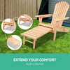 Gardeon Adirondack Outdoor Chairs Wooden Sun Lounge Patio Furniture Garden Natural - OZ Home Deals