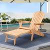 Gardeon Adirondack Outdoor Chairs Wooden Sun Lounge Patio Furniture Garden Natural - OZ Home Deals