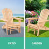 Gardeon Adirondack Outdoor Chairs Wooden Sun Lounge Patio Furniture Garden Natural - OZ Home Deals