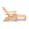 Gardeon Adirondack Outdoor Chairs Wooden Sun Lounge Patio Furniture Garden Natural - OZ Home Deals