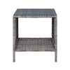 Gardeon Coffee Side Table Wicker Desk Rattan Outdoor Furniture Garden Grey - OZ Home Deals