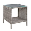 Gardeon Coffee Side Table Wicker Desk Rattan Outdoor Furniture Garden Grey - OZ Home Deals