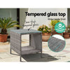 Gardeon Coffee Side Table Wicker Desk Rattan Outdoor Furniture Garden Grey - OZ Home Deals