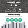 Gardeon Coffee Side Table Wicker Desk Rattan Outdoor Furniture Garden Grey - OZ Home Deals
