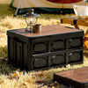 Gardeon Collapsible Outdoor Storage Box 50L Stackable Folding Camping Organizer Plywood Lid Black - OZ Home Deals