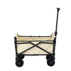 Beige folding garden trolley cart with pull handle and fabric carry bag