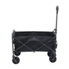 Black folding garden cart trolley with adjustable handle and fabric bag