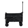 Black folding garden trolley cart with pull handle and fabric carry bag