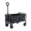 Black folding garden cart trolley with adjustable handle and fabric bag