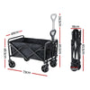 Black folding garden cart trolley with adjustable handle and fabric bag