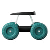 Rolling garden stool with wheels and plastic seat for outdoor work