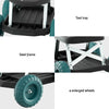 Rolling garden stool with wheels and plastic seat for outdoor work