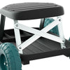 Rolling garden stool with wheels and plastic seat for outdoor work