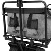 Grey folding garden trolley cart with cargo net and adjustable handle