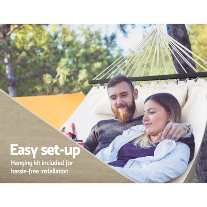 Gardeon Hammock Bed Outdoor Camping Portable Hanging Chair 2 Person Piillow - OZ Home Deals