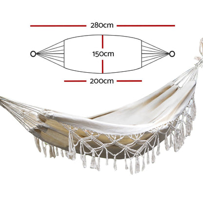 Gardeon Hammock Bed Rope Tassel Outdoor Hammocks Chair Camping - OZ Home Deals