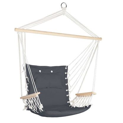 Gardeon Hammock Chair Hanging with Armrest Camping Hammocks Grey - OZ Home Deals