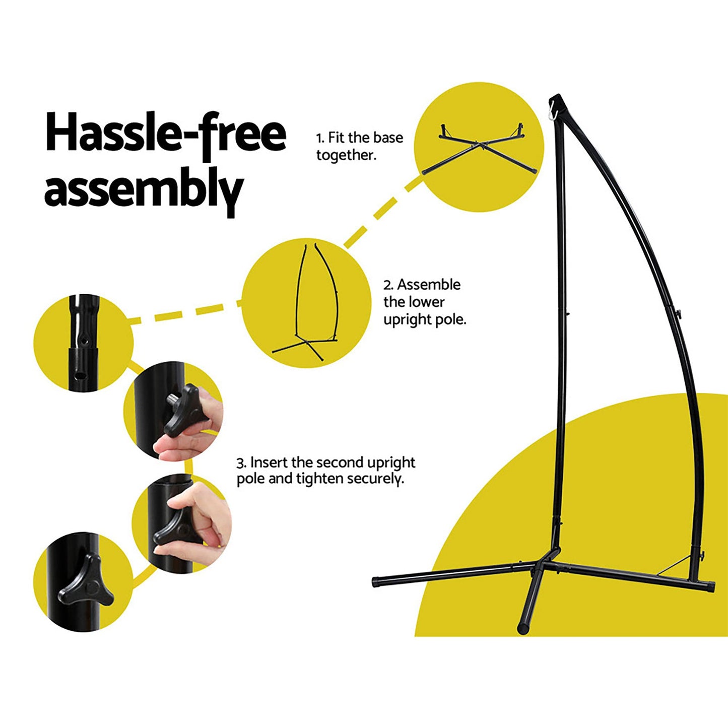 Gardeon Hammock Chair Nest Web Outdoor Swing with Steel Stand 100cm - OZ Home Deals
