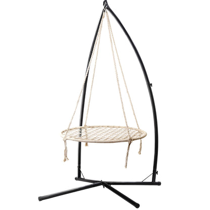 Gardeon Hammock Chair Nest Web Outdoor Swing with Steel Stand 100cm - OZ Home Deals