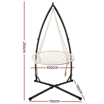 Gardeon Hammock Chair Nest Web Outdoor Swing with Steel Stand 100cm - OZ Home Deals