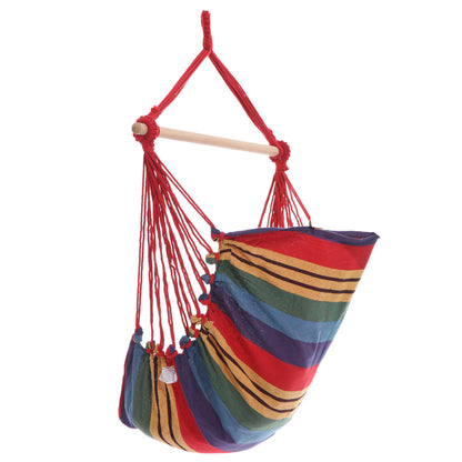 Gardeon Hammock Chair Outdoor Camping Hanging Hammocks Cushion Pillow Rainbow - OZ Home Deals