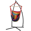 Gardeon Hammock Chair Outdoor Camping Hanging with Steel Stand Rainbow - OZ Home Deals