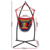 Gardeon Hammock Chair Outdoor Camping Hanging with Steel Stand Rainbow - OZ Home Deals