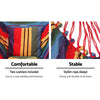 Gardeon Hammock Chair Outdoor Camping Hanging with Steel Stand Rainbow - OZ Home Deals